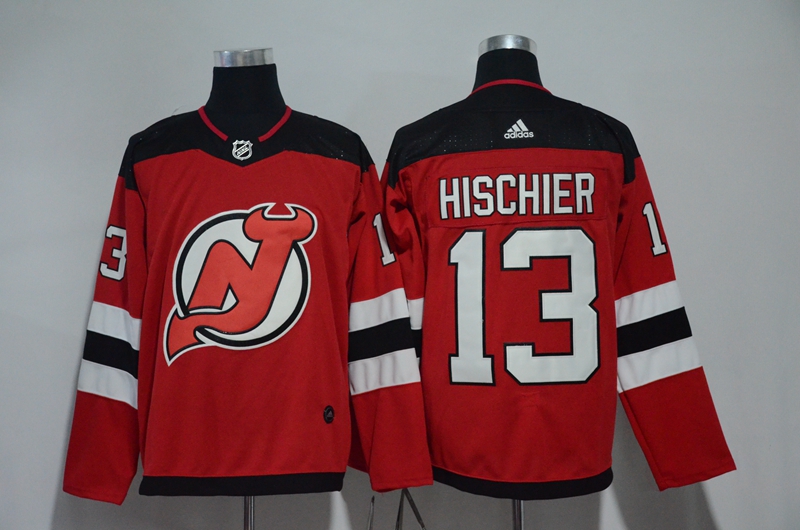 Men New Jersey Devils #13 Hischier Red Hockey Stitched Adidas NHL Jerseys->pittsburgh penguins->NHL Jersey